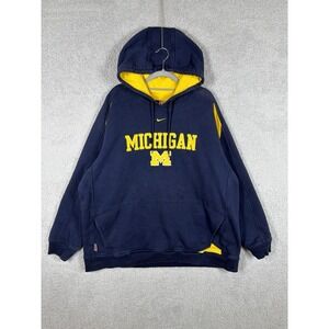Vintage Y2K Nike University of Michigan Wolverines Center Swoosh Hoodie Size 2XL